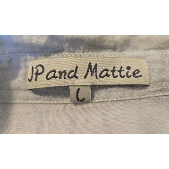 Sundance JP & Mattie Top L Gray Lace Pleated 100% Cotton Sheer Gauze - Picture 6 of 7